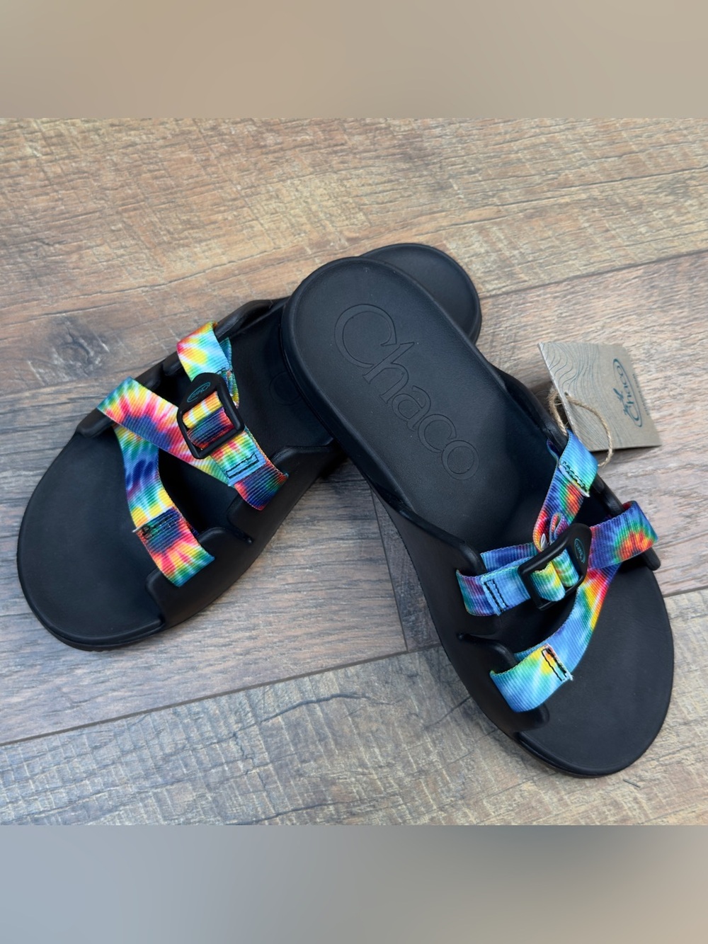 Chaco Chillos Kids Slides Sandals Dark Tie Dye Size 6 Youth JCH180342 NWT